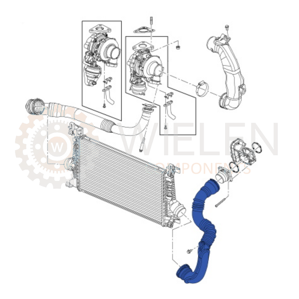 MANICOTTO INTERCOOLER TUBO TURBO ARIA IN PLASTICA PER OPEL ASTRA J 1.7 CDTI 13265280 1302123