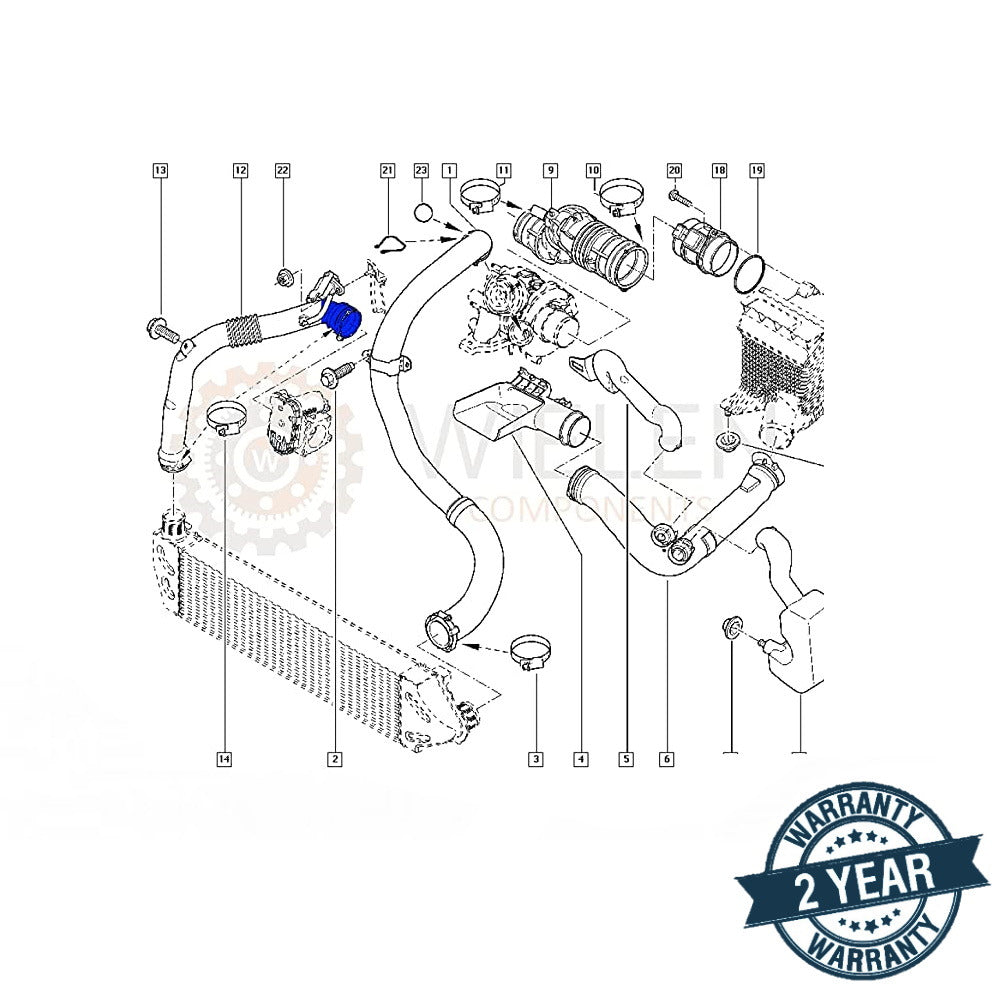 Manicotto Intercooler Renault W1029Rh