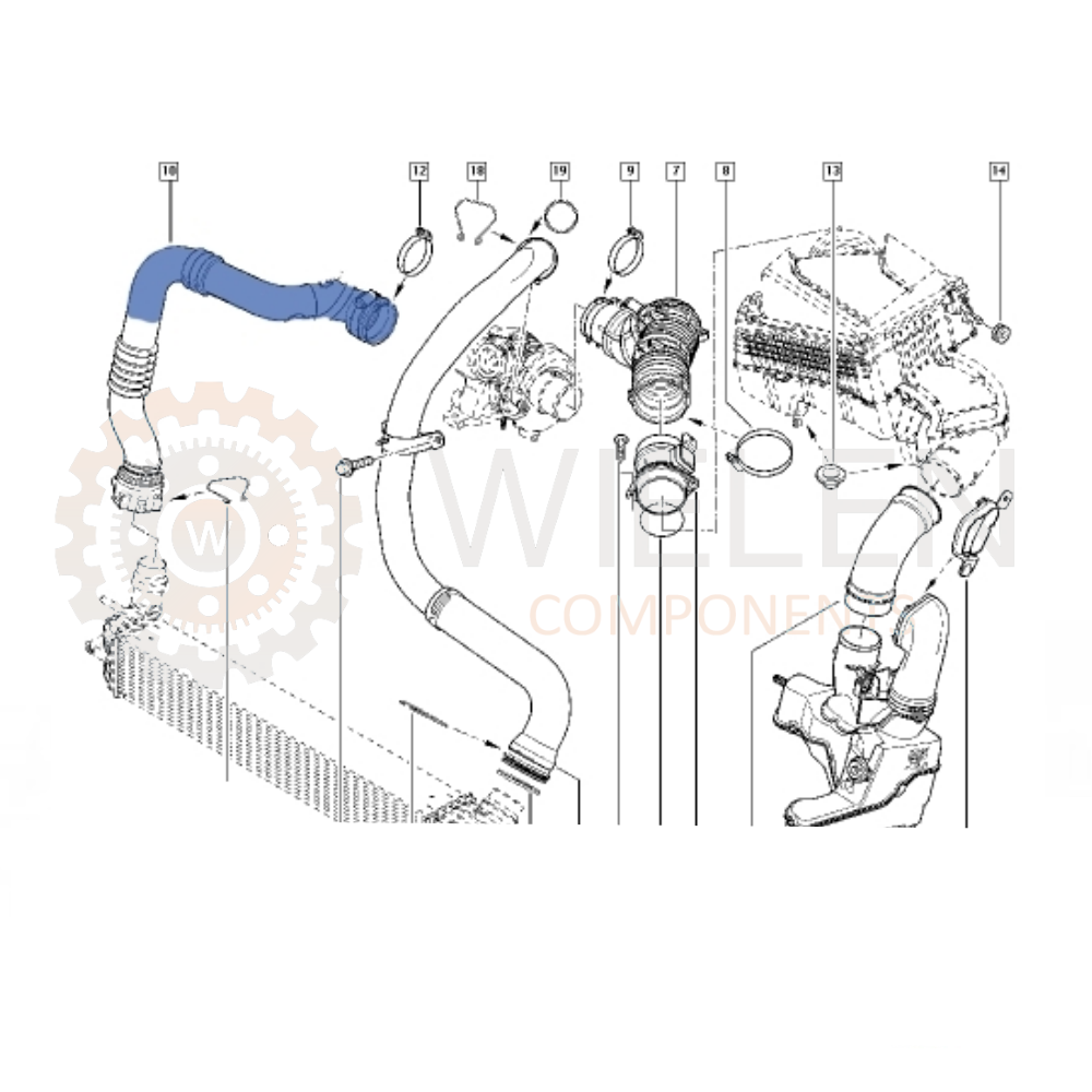 Manicotto Intercooler Renault W16187H