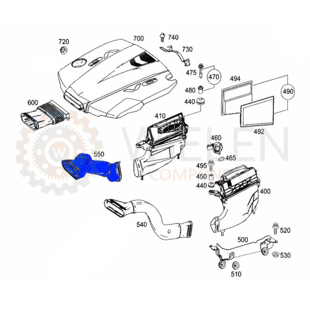 Manicotto Aspirazione Mercedes-Benz W148897H
