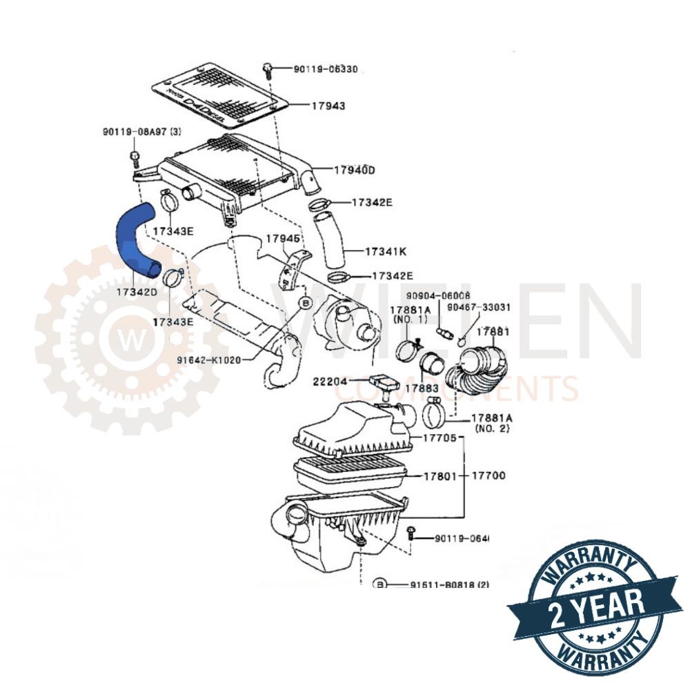 Manicotto Intercooler Toyota W16433H